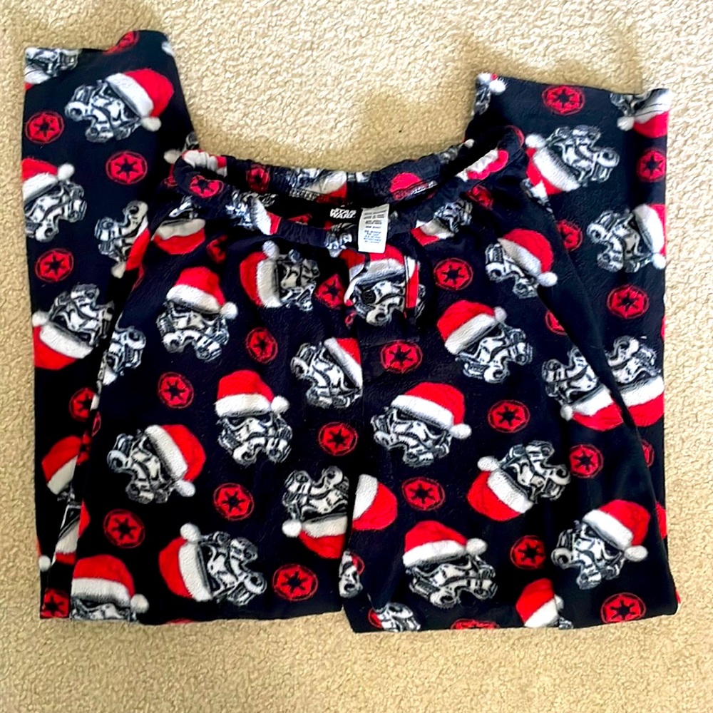 Christmas Star Wars, Women’s Fleece Pajama Pants, Size Small